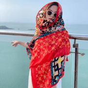 ethnic style cotton scarf, view 11 - MRSLM