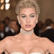 rhinestone veil mesh headband, view 4 - MRSLM