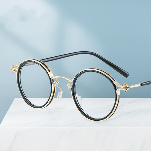 Retro round blue light filtering glasses - MRSLM