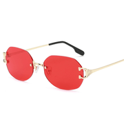 oval frameless trimmed unisex sunglasses, view 6 - MRSLM