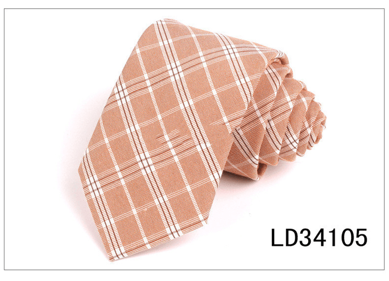 plaid polyester silk necktie, view 10 - MRSLM