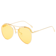 retro round transparent color metal sunglasses, view 2 - MRSLM