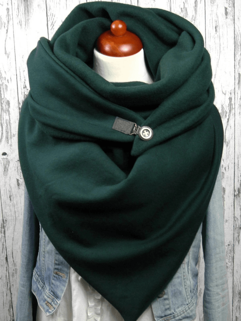 Women's green check fleece scarf - MRSLM