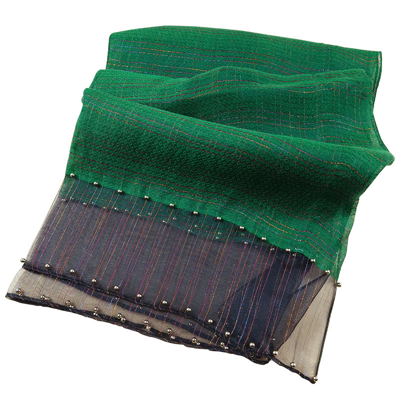 elegant pearl silk scarf shawl, view 3 - MRSLM