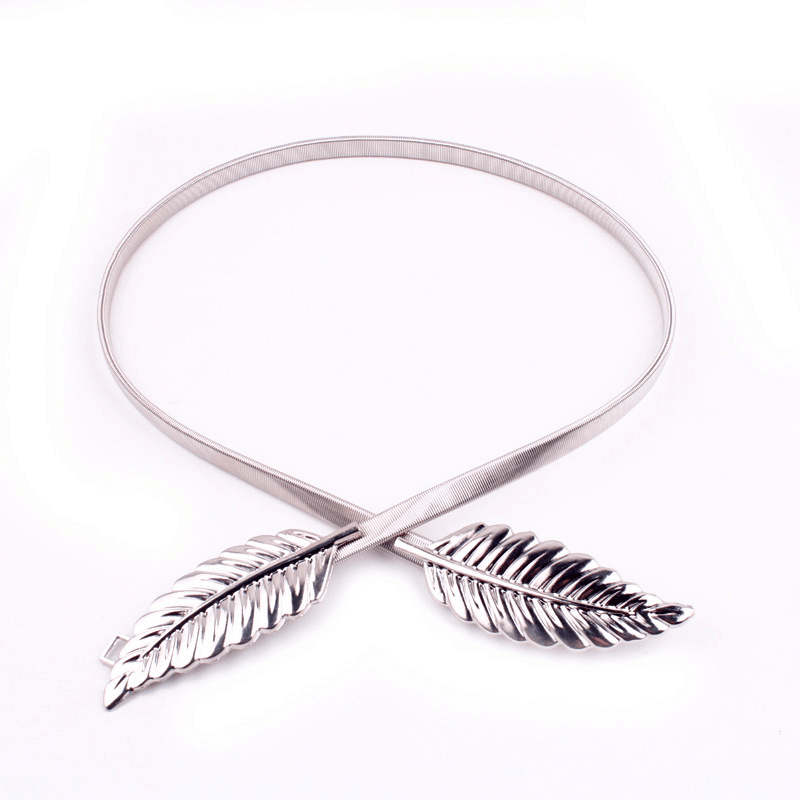 women's leaf metal waist chain, view 2 - MRSLM