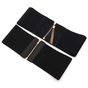 women's wide black elastic woven waist belt, view 5 - MRSLM