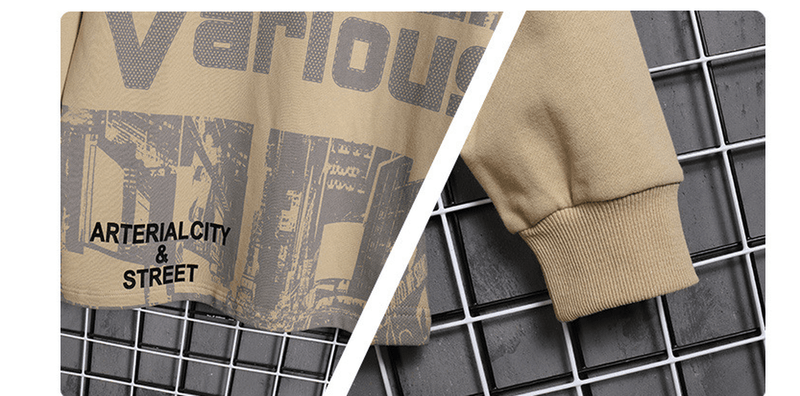 New Long Sleeve Hoodie Men City Print Leisure - MRSLM