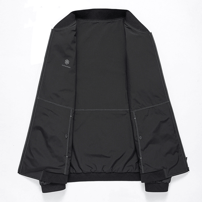 men's baseball collar zip jacket, view 3 - MRSLM