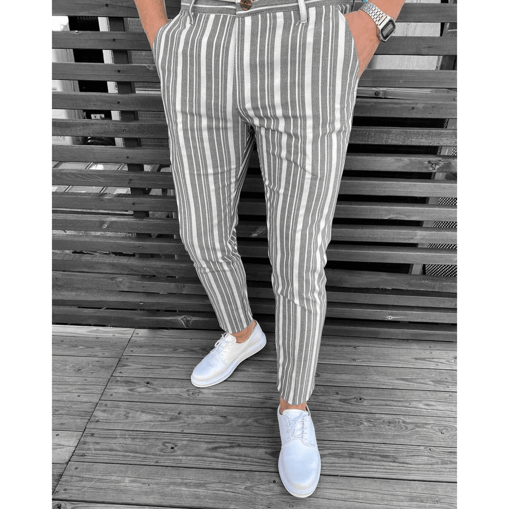 Summer Men's Fashion Striped Casual Pants