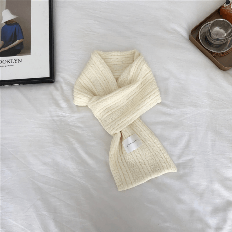 pure color knitted warm scarf, view 4 - MRSLM