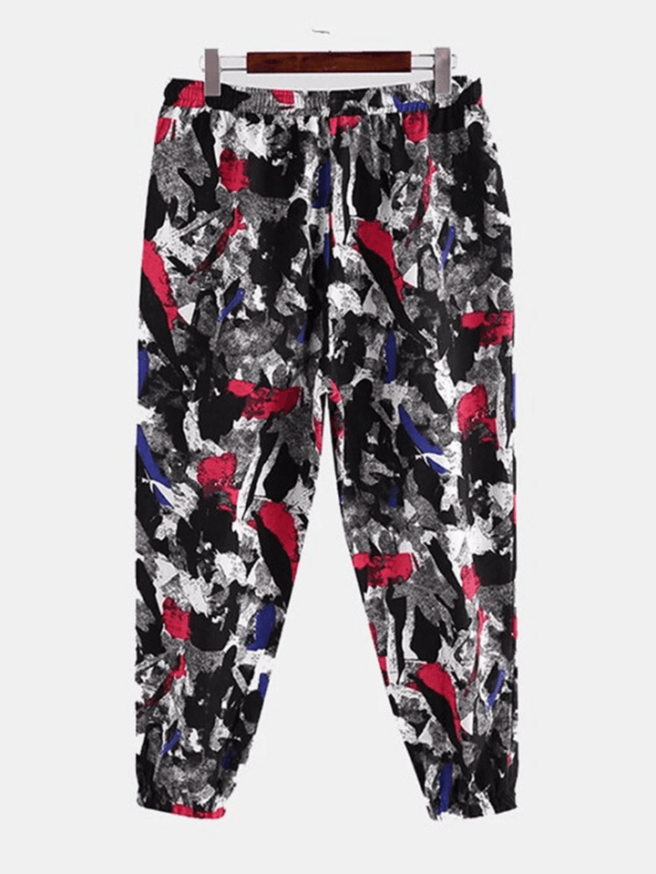 Cotton Ethnic Graffiti Print Harem Trousers - MRSLM