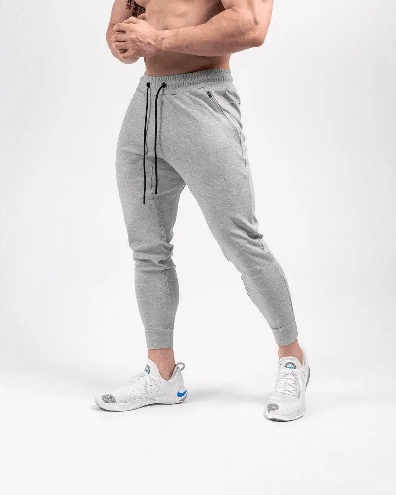 Slim-Fit Solid Color Muscle Cropped Leg Pants