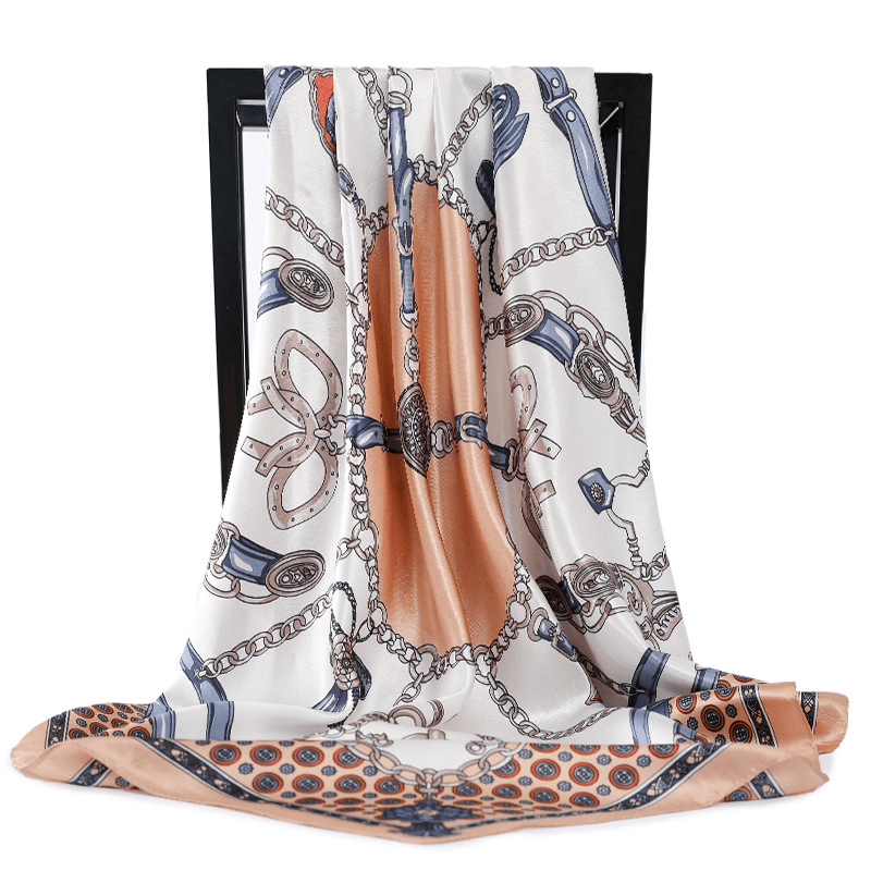 retro silk satin square scarf - MRSLM