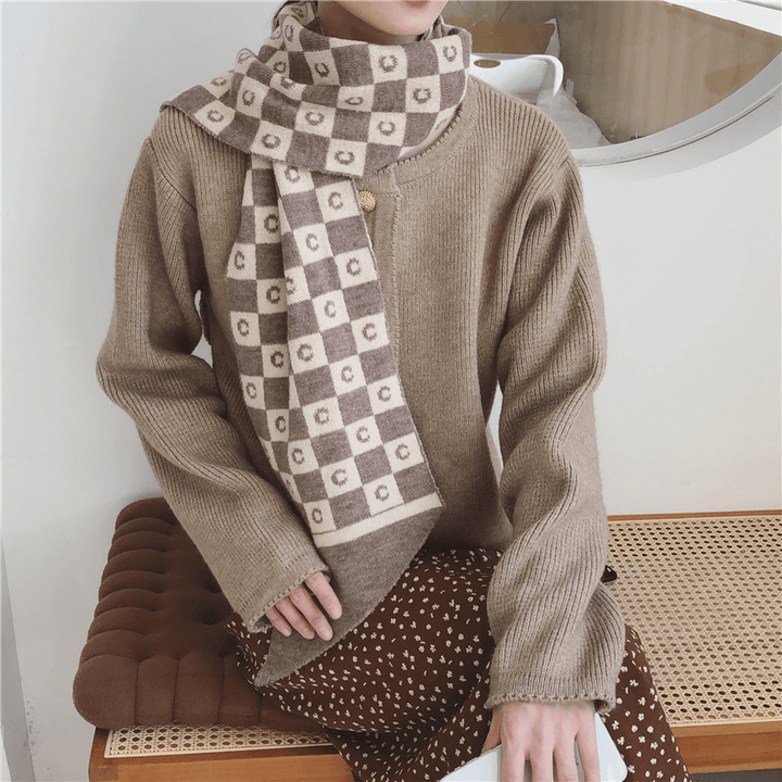 Fashionable Ladies All-Match Student Letter Warm Scarf - MRSLM