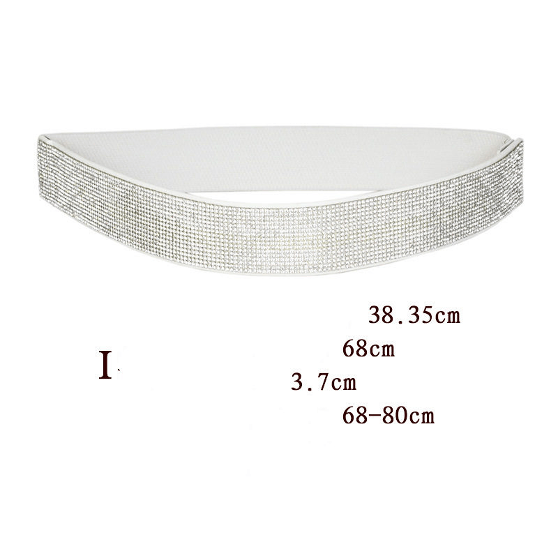 Women's rhinestone elastic wide belt, view 15 - MRSLM