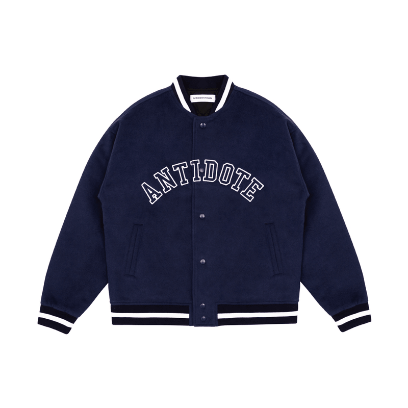 royal blue towel embroidered baseball jacket, view 2 - MRSLM