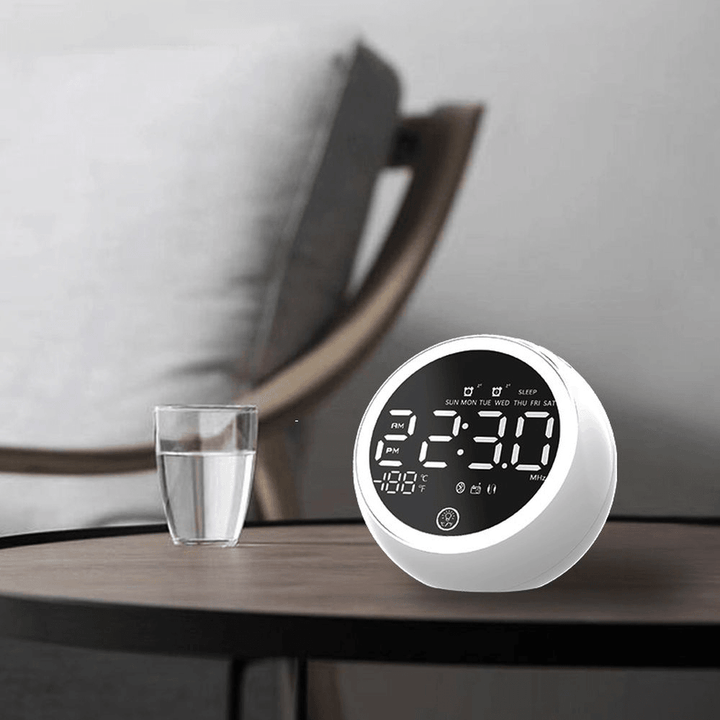 X10 Night Light Bluetooth5.0 Speaker Alarm Clock Radio Desktop Clock USB Phone Charger FM Radio - MRSLM
