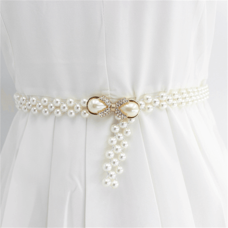 women's rhinestone pearl waist chain, view 11 - MRSLM