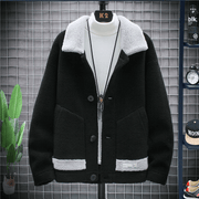 men's lamb velvet coat, view 3 - MRSLM