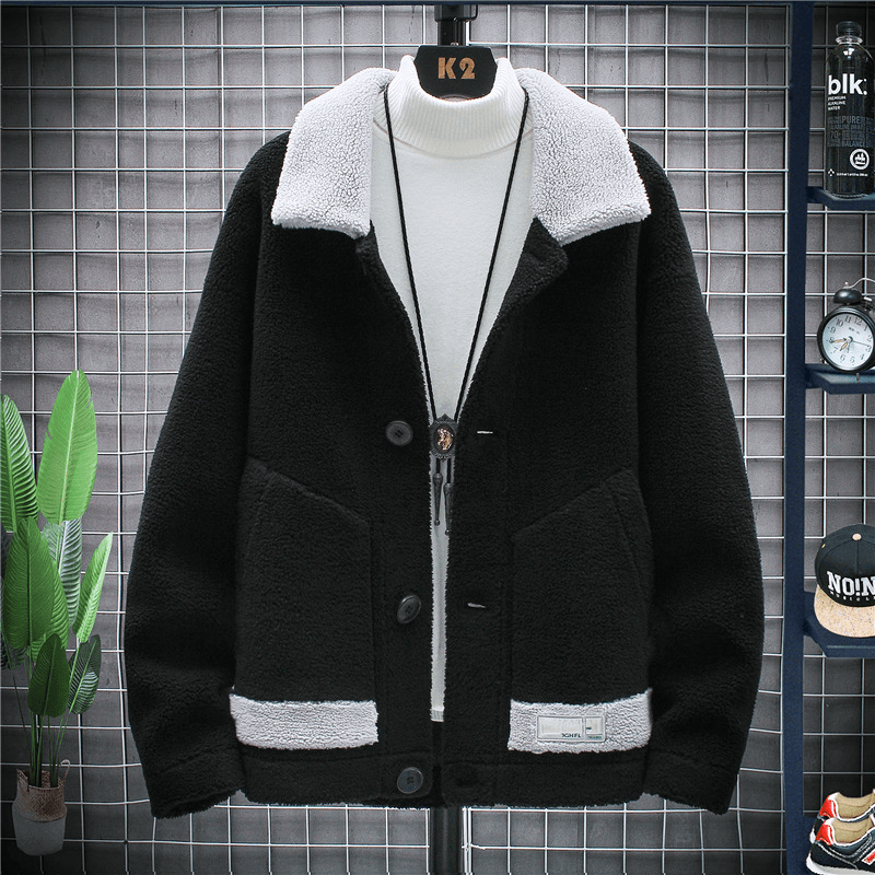 men's lamb velvet coat, view 3 - MRSLM