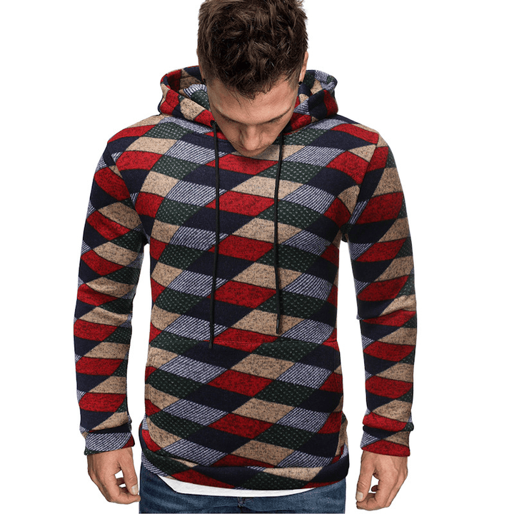 New Men'S Hip-Hop Christmas Plaid Hooded Sweater - MRSLM