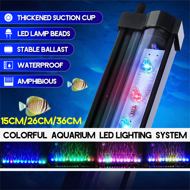 Aquarium Plant Fish Tank Underwater Submersible Waterproof Color LED Air Light - MRSLM