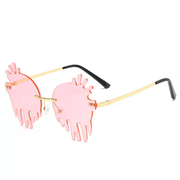 round gold frame colored lens sunglasses, view 5 - MRSLM