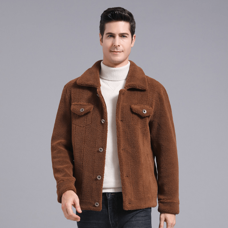 Grain Fleece Men Jacket Autumn and Winter