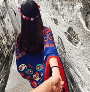 fringed ethnic cotton linen scarf, view 9 - MRSLM
