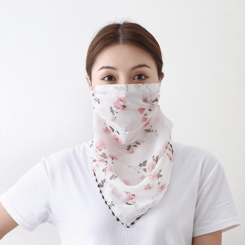 Printed chiffon sun mask, view 5 - MRSLM