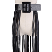 Fringed snakeskin pattern belt, view 5 - MRSLM