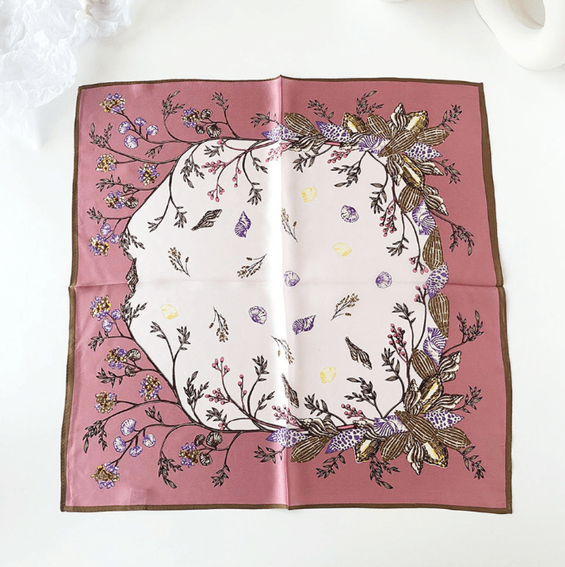 women's small floral silk scarf, view 5 - MRSLM