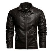 men's stand collar zipper motorcycle jacket - MRSLM