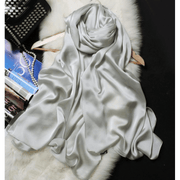 pure color satin scarf for travel and beach, view 2 - MRSLM