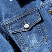 casual denim jacket with lapel collar, view 4 - MRSLM