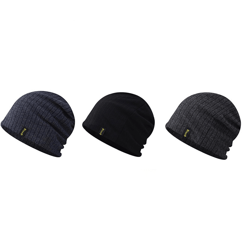 thin cotton knitted hat with letter embroidery - MRSLM