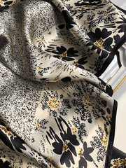 black and white satin scarf shawl, view 3 - MRSLM
