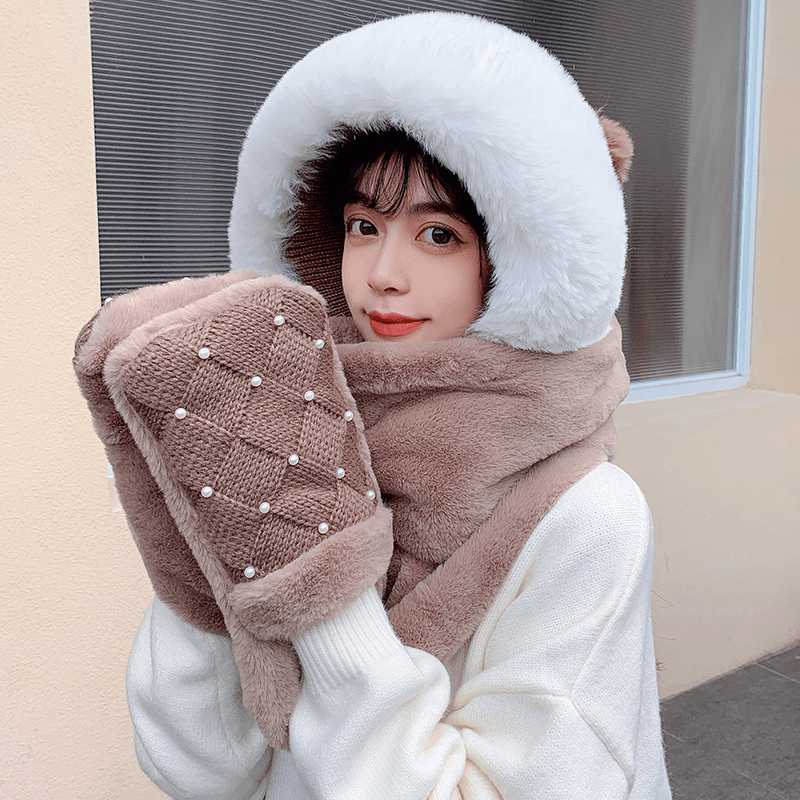 wool hat scarf gloves set - MRSLM