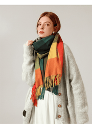 long plaid tassel shawl scarf, view 14 - MRSLM