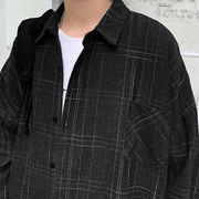 Men's long-sleeved plaid shirt, view 3 - MRSLM