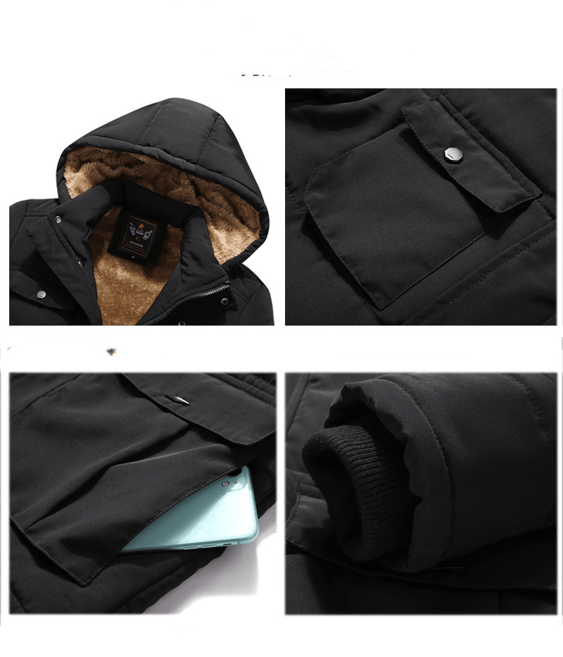 men's mid-length padded hooded jacket, view 7 - MRSLM