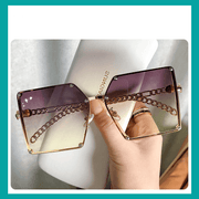 women's frameless big square sunglasses, view 2 - MRSLM