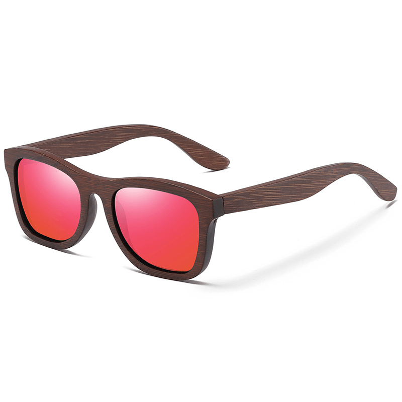 Bamboo wood retro polarized sunglasses, view 6 - MRSLM
