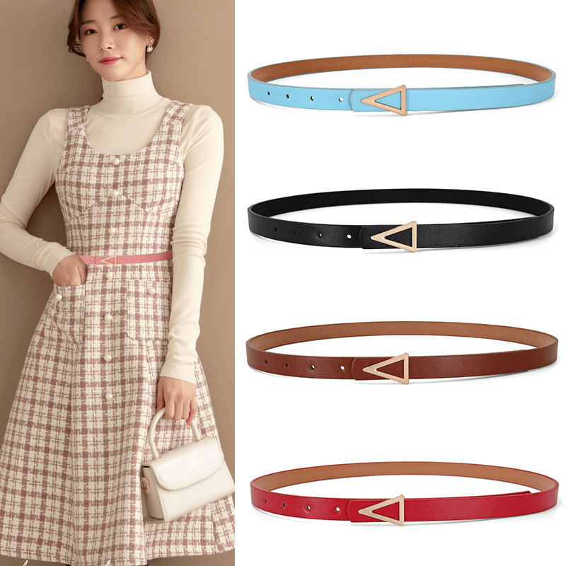 women's thin belt with alloy buckle - MRSLM