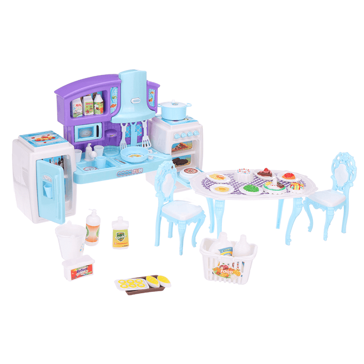 Children'S Kitchen Toy Set with Light Sound Simulation DIY Cooking Meal Kitchenware Combination Children'S Toys Gifts - MRSLM