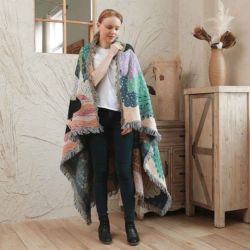 jungle print sofa blanket, view 4 - MRSLM