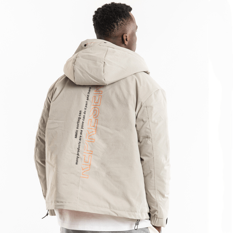 men's hooded multi-pocket loose coat, view 4 - MRSLM