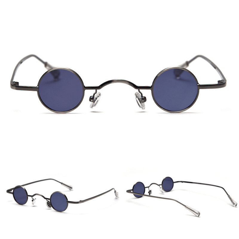retro super small round metal sunglasses, view 4 - MRSLM
