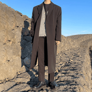 Men's black mid-length loose casual jacket, view 5 - MRSLM