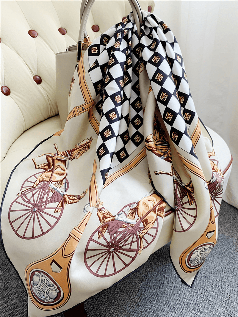 women's mulberry silk twill square scarf, view 9 - MRSLM
